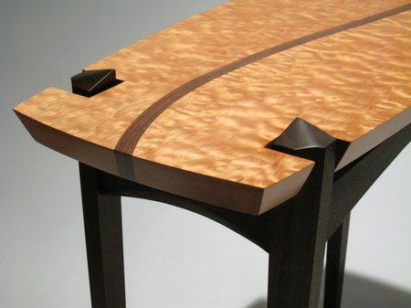 Quilted Maple Walnut Entry Table